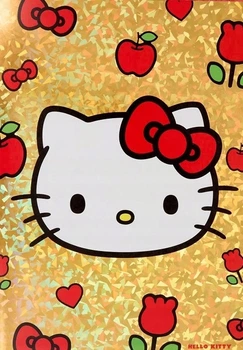 Голографическая гостиная открытка Hello Kitty A4 с конвертом, 21,5×30 см, для дня рождения и праздников