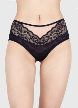 Трусики Acousma чорний з нюдом 3XL (артикул 6585Р)