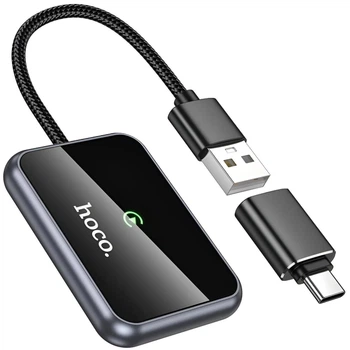 Беспроводной адаптер-переходник для авто CarPlay Hoco HU1 Way car USB / Type-C Черный