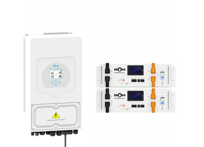 Комплект автономного энергоснабжения инвертор Deye SUN-5K-SG05LP1-EU 5 кВт + две батареи Biom Professional BALFP-R512100-UNI 5.12 кВт·ч