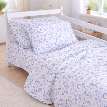 Комплект постельного белья Mirson Полуторный 143х210 см 17-0931 Tiny Unicorn blue Бязь (2200012578650)