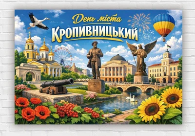 Паперовий плакат "З Днем міста – Кропивницький" 110х75 см