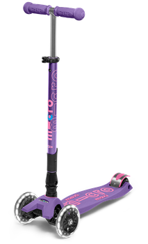Самокат дитячий Micro Maxi Deluxe LED складна ручка Фіолетовий (mx123)