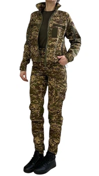 Женская тонкая военная тактическая форма (куртка-ветровка, брюки) 4XL Пиксель Хищник