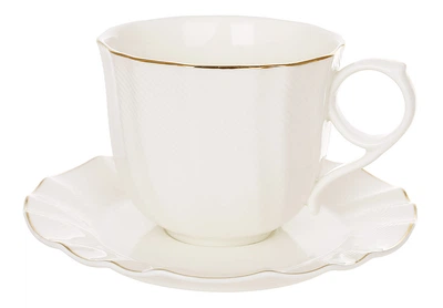 Элегантный чайный сервиз из костяного фарфора White Orchid Table, 12 предм., 250 мл