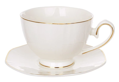 Елегантний чайний сервіз із кістяної порцеляни Silk White Table, 12 предм., 200 мл