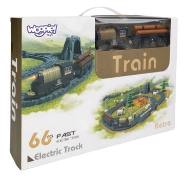 Kolejka elektryczna Woopie Lokomotywa Retro Farma 66 elementów (5906280657345)