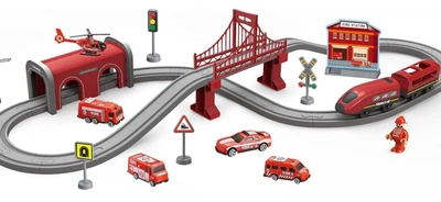 Kolejka elektryczna Woopie Pendolino Straż Pożarna 66 elementów (5906280657444)