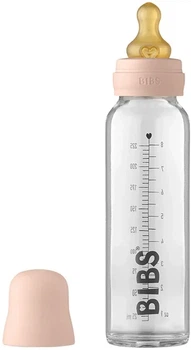 Скляна пляшечка BIBS Baby Glass Bottle повний комплект Blush, 240 ml