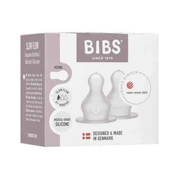 Змінні антиколікові соски для дитячих пляшечок BIBS Silicone (потік повільний), 2 шт. в упаковці
