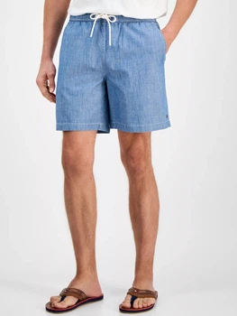 Шорти бавовняні короткі чоловічі Tommy Hilfiger 789788071 34 Блакитні (1159857504)