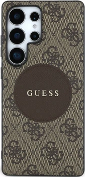 Etui Guess 4G Round Patch Classic Logo MagSafe do Samsung Galaxy S25 Ultra Brązowe (3666339448950)