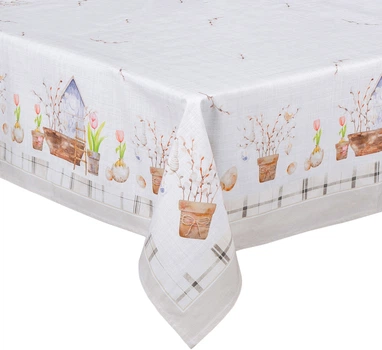 Скатерть Home Line Тюльпаны Бежевая 120х150 см (201068 HL)