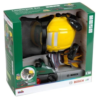 Zestaw zabawkowy drwala Klein Bosch z kaskiem piłą i rękawicami (8435507883238)