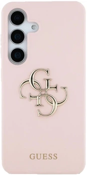 Etui Guess Silicone Big 4G Logo Bottom Script do Samsung Galaxy S25 Różowe (3666339449407)