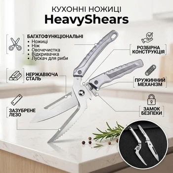 Многофункциональные кухонные ножницы HeavyShears, 24,5 × 6 × 1,5 см