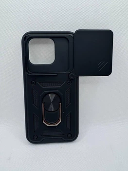 Противоударный чехол Defense Ring для Xiaomi Poco F8 Pro с кольцом Черный
