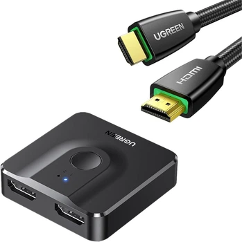 HDMI коммутатор UGREEN 4K@60 Гц, двухнаправленный сплиттер HDMI 2.0 18 Гбит/с
