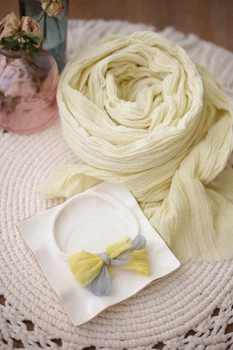 Обмотка и повязка с бантом для newborn фотосессии VTILENE, Lemon, 60х400 см