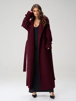 Пальто ISSA PLUS 15048 XXL темно-бордове (issa2007682805815)