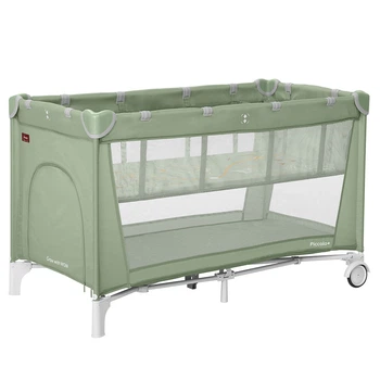 Манеж детский - кроватка для новорожденных 2 в 1 со вторым дном Piccolo+ CRL-18102 Mint Green 125*65 см CARRELLO зеленый