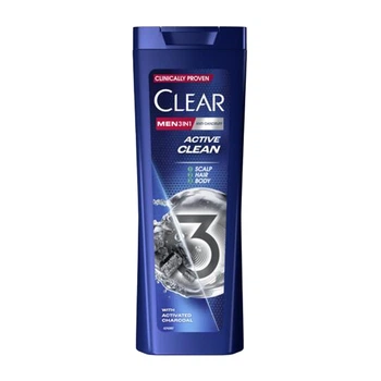Шампунь проти лупи Clear Men 3 в 1 з активованим вугіллям 360 мл