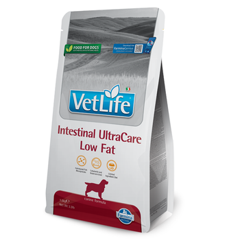 Лікувальні дієти для собак Farmina Сухий лікувальний корм Vet Life Intestinal UltraCare Low Fat дієтичне харчування з низькою жирністю при захворюванні ШКТ, 1,5 кг (185424)