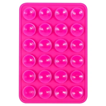 Силіконова тримач-присоска для телефону Sticker Side Silicone (3M килимок липучка) (80*55 мм)Малиновий