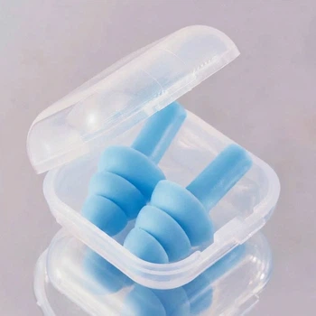 Беруші силіконові бервуха в пластиковому кейсі Silicone Earplugs Sky Blue