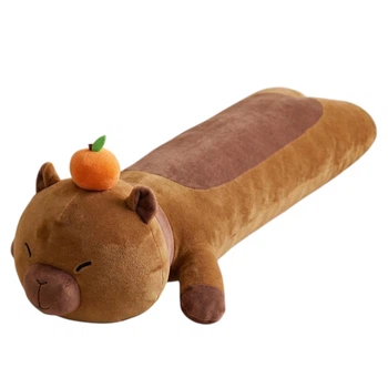 Мягкая игрушка «Капибара» Limo Toy M 6042 UA, для детей от 3 лет, плюшевая подушка 100 × 40 × 20 см, коричневая