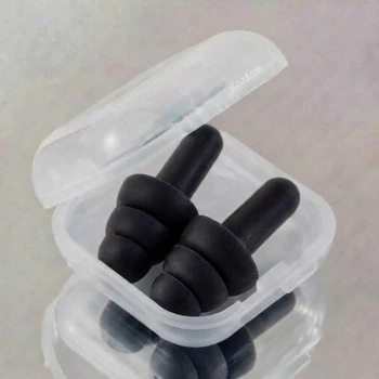 Беруші силіконові бервуха в пластиковому кейсі Silicone Earplugs Black