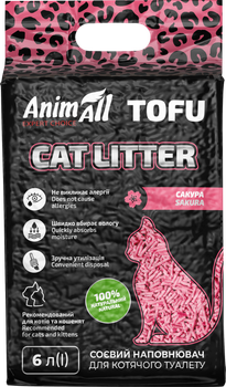 Наповнювач для котячого туалету AnimAll ТОФУ Сакура 2.6 кг / 6 літрів (4820224500904)