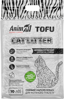 Наполнитель AnimAll Tofu с активированным углем 4.66 кг/10 л (4820224502090)