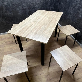 Стіл Лофт з металевими ніжками 1200х680х730мм Sonoma Light Oak з регулюванням