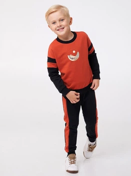 Комплект (свитшот+брюки) Smil 110 Кирпичный-черный 117336