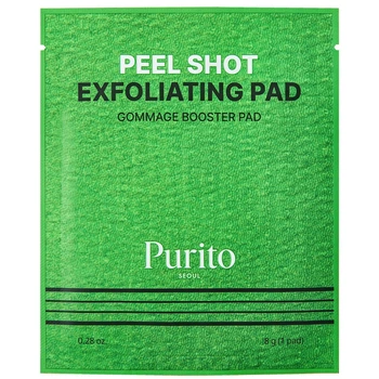 Пилинг-педы с древесным углем и энзимами Purito Seoul Peel Shot Exfoliating Pad, 1 шт * 8 г