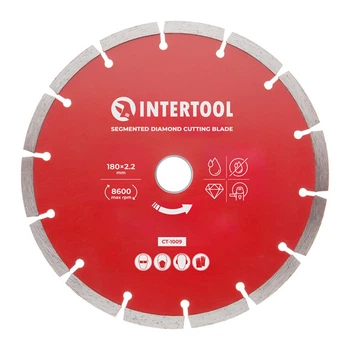 Диск отрезной сегментный алмазный 180мм, 22-24% INTERTOOL CT-1009