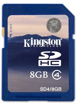 Карта памяти SD - Kingston SDHC - 8 GB (4 Class)