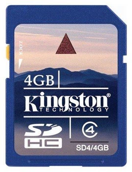 Карта памяти SD - Kingston SDHC - 4 GB (4 Class)
