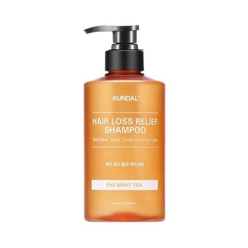 Шампунь пивной для тонких волос Kundal Beer Yeast Hair Loss Relief Shampoo Fig Mint Tea 500 мл