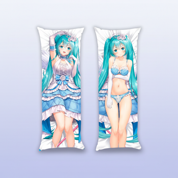 Подушка дакімакура Міку Хатсуне Miku Hatsune Вокалоїд Vocaloid 13х34 см