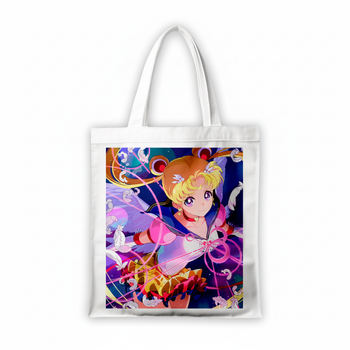 Сумка-шопер Сейлор Мун Sailor Moon 39x35 см біла з льону 6733