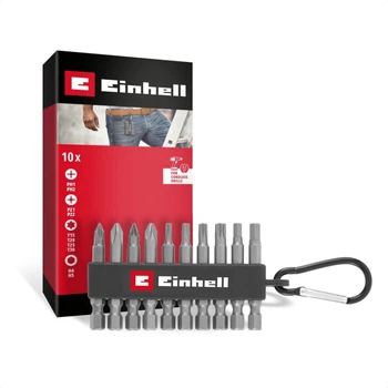 Набор бит ударных Einhell S2 50мм 10шт с карабином (696282)