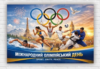 Паперовий плакат "День Олімпійських ігор" 110х75 см