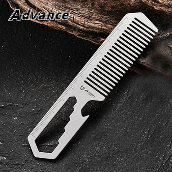 EDC Титановий гребінець мультитул Advance відкривачка расческа линійка