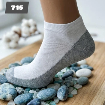 Носки мужские короткие 715 Дукат, 41-45р. Белый верх с серой стопой