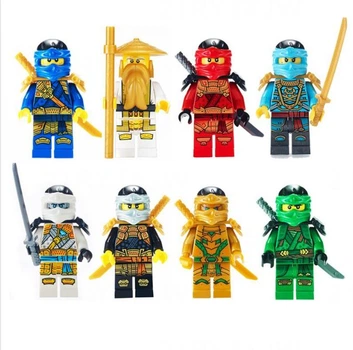 Набір золотих ниндзя мініфігурок, фігурки ниндзя Ninjago, ігровий набір з аксесуарами – 8 шт N5
