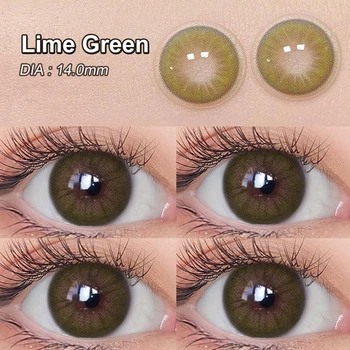 Лінзи кольорові Magister без діоптрій зелені Lime Green + контейнер для зберігання