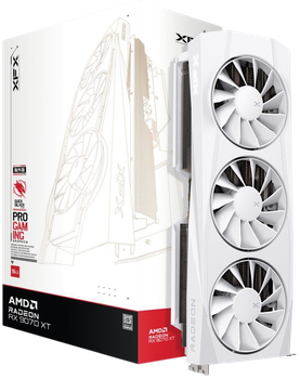 Відеокарта AMD Radeon RX 9070 XT 16GB XFX Quicksilver White (RX-97TQICKW9)