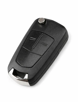 Корпус выкидного ключа Opel Vectra Astra Omega Insignia Zafira Crossland X Campo Vivaro AdlerKey (87-64) на 2 кнопки (лезвие HU101 две черные кнопки под чип 7946/7941)